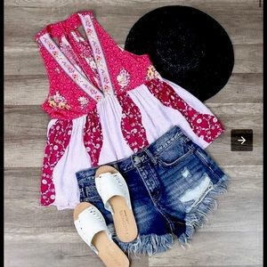 Free people floral tank top 🌸